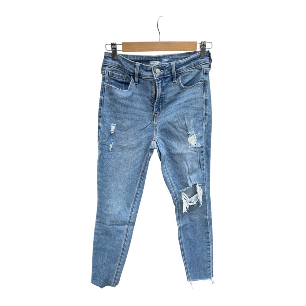 Old Navy Women's Ripped Skinny Jeans - Light Blue